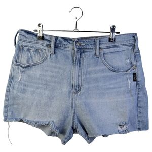 Silver Jeans Highly Desirable Light Wash Distressed Denim Short | 33" Waist